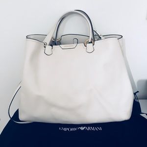 Emporia Armani Large White Shopper Bag